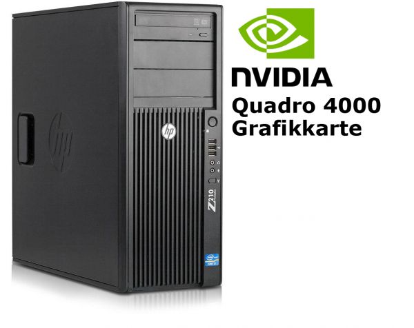 HP Z210 i7 2600 3,4GHz 24GB 128GB SSD Win 10 Pro Nvidia Quadro 4000