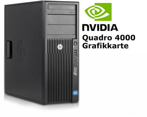 HP Z210 i7 2600 3,4GHz 8GB 512GB SSD Win 10 Pro Nvidia Quadro 4000