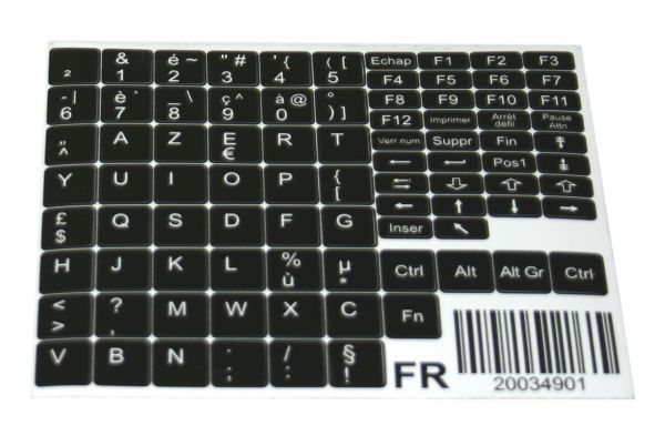 Französische Tastaturaufkleber schwarz