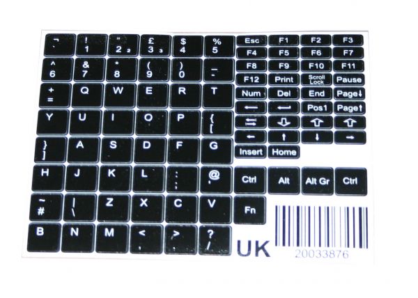 Englische Notebook Tastaturaufkleber schwarz