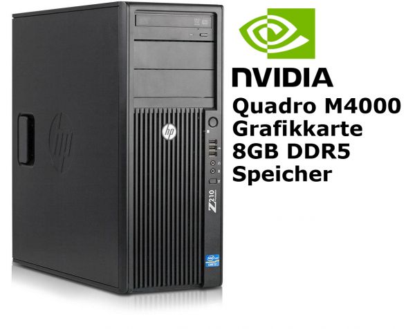 HP Z210 i7 2600 3,4GHz 24GB 256GB SSD Win 10 Pro Nvidia Quadro 4000