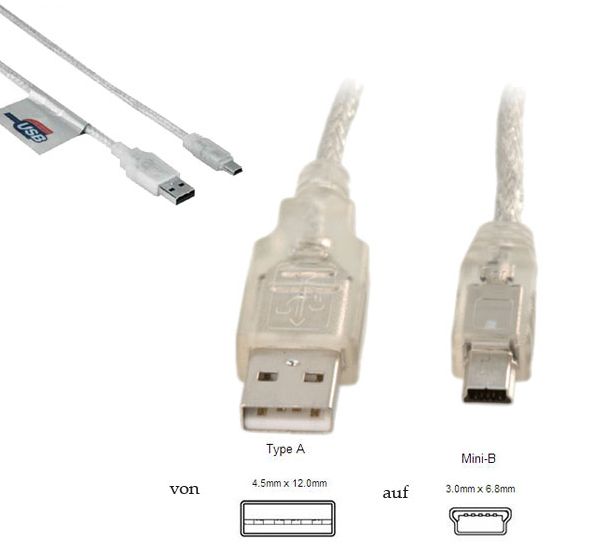 USB Usb A auf Mini-B5 Mini B5 USB A 1,8m