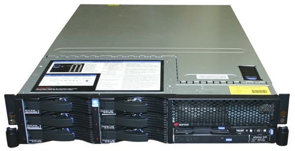 IBM eServer xSeries 346 1x Intel Xeon 3400MHz 1024MB SCSi 320 Onboard 10/100/1000 RJ 45 Slim DVD 19&quot;