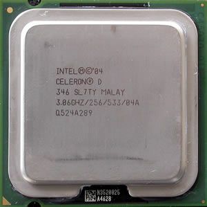 Intel Celeron D 346 Intel Celeron D 346 3060MHz FSB 533 256 KB Socket 775